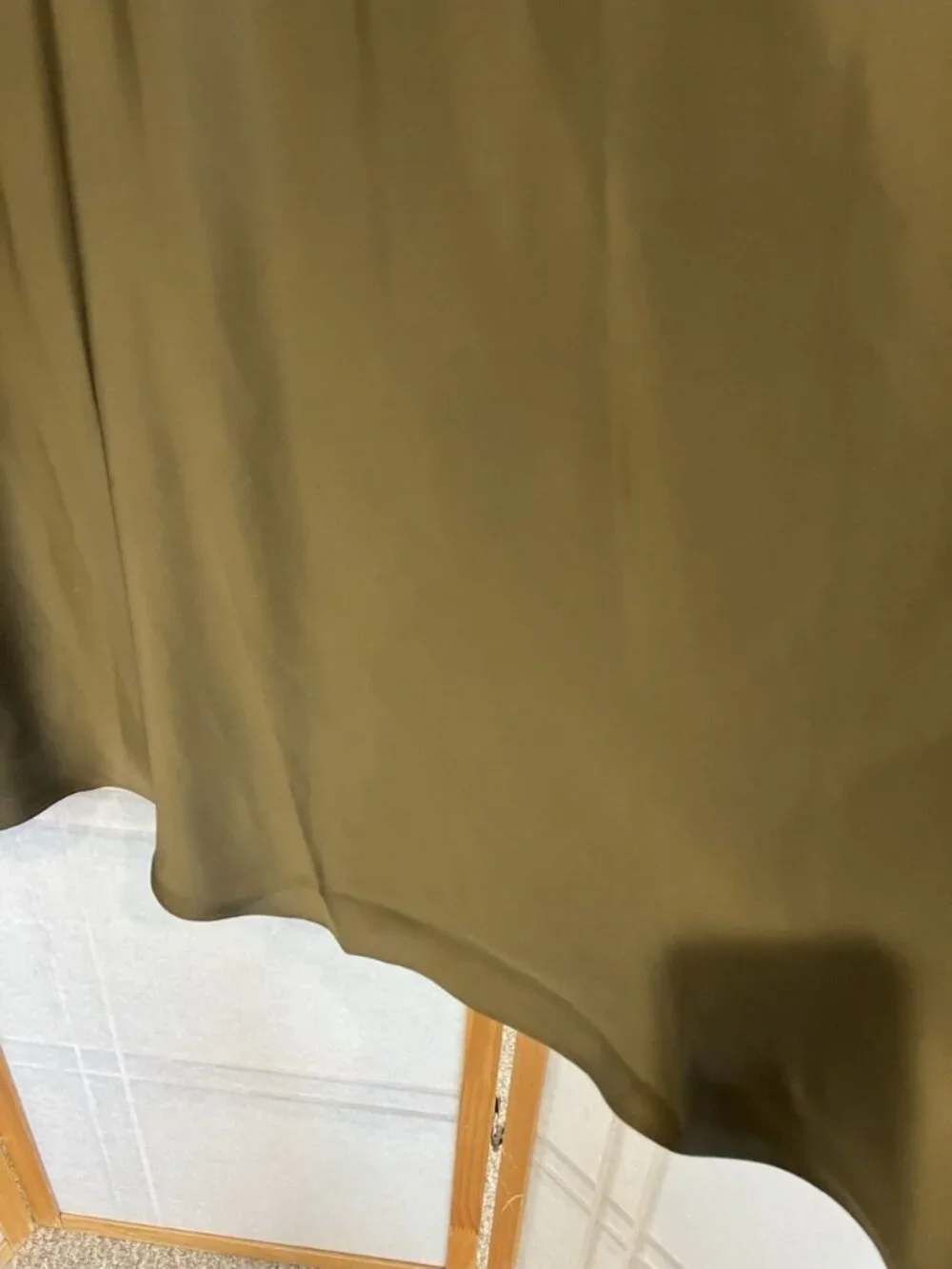 NWT Satin Slip Skirt Olive Green, Small Flowy Chic, Elegant Summer